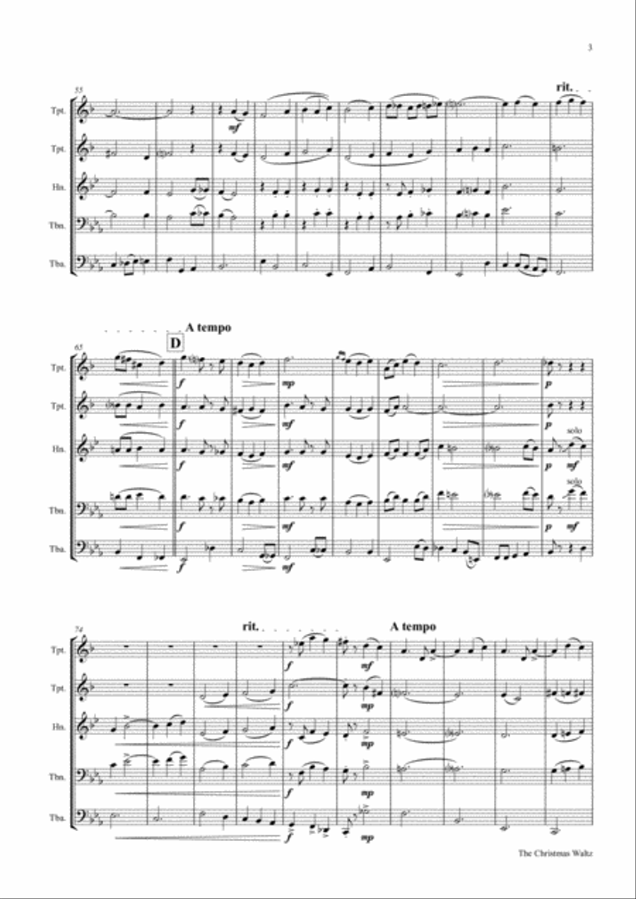 The Christmas Waltz Euphonium scores gallery preview page 3