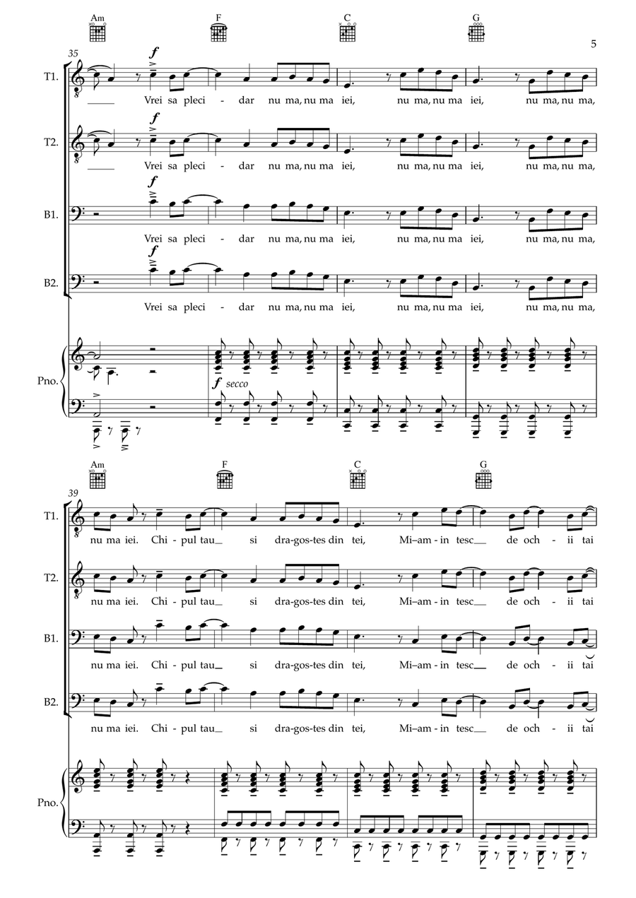 Dragostea Din Tei TTBB scores gallery preview page 5
