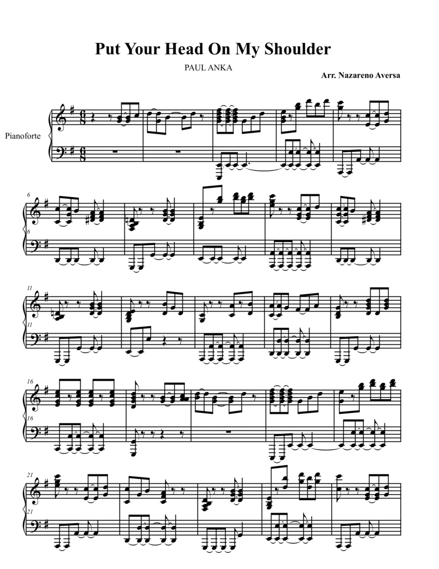 Put Your Head On My Shoulder Piano Solo scores gallery preview page 1