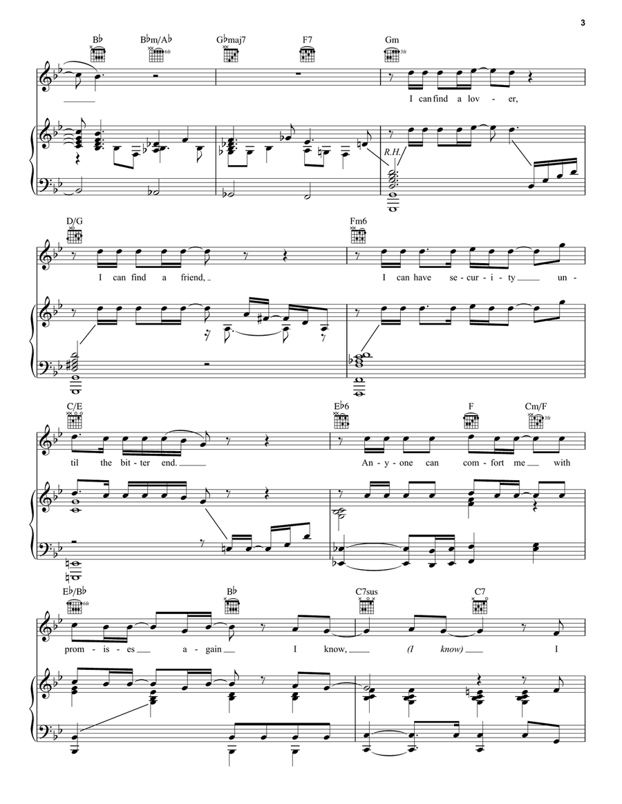 Honesty Piano, Vocal, Guitar scores gallery preview page 3