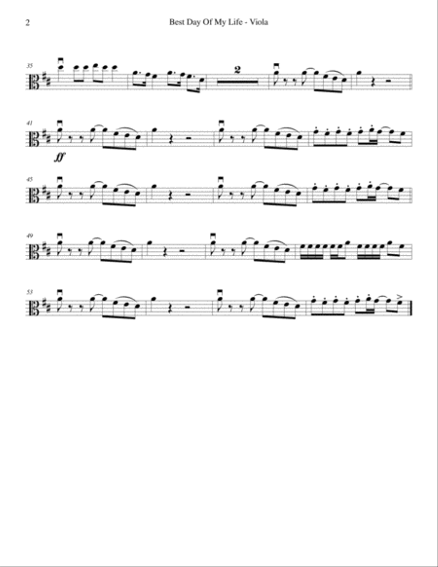 Best Day Of My Life String Quartet scores gallery preview page 6