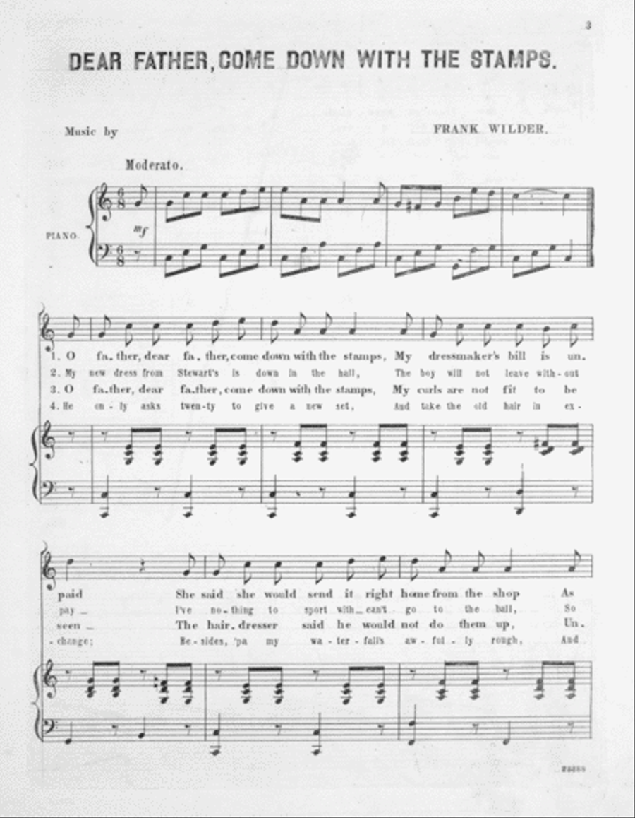 O Father, Dear Father, Come Down With the Stamps. Song and Chorus 4-Part scores gallery preview page 2