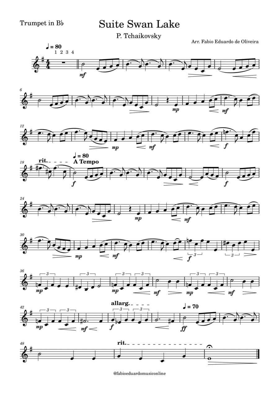 Swan lake shop trumpet solo