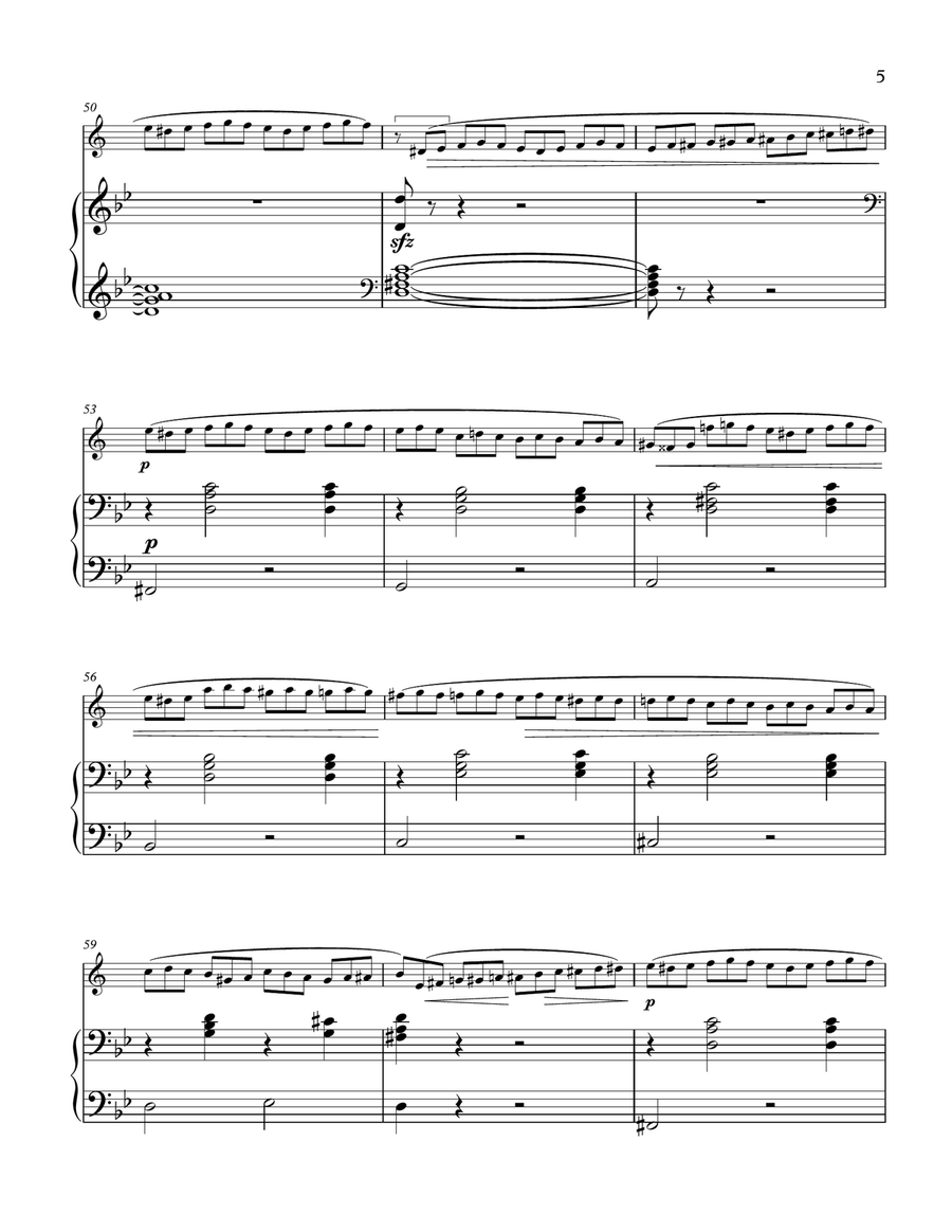 The Butterfly by Alexander Ilyinsky for Bb Clarinet and Piano B-Flat Clarinet scores gallery preview page 5