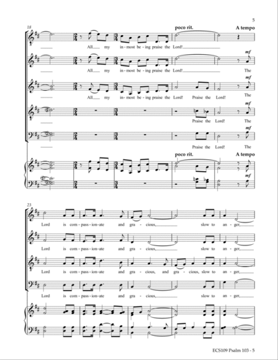 Psalm 103 4-Part scores gallery preview page 5