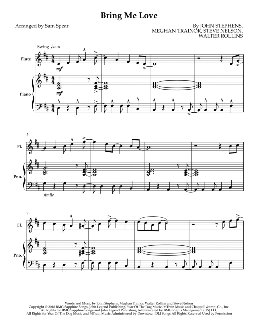 Bring Me Love Woodwind Duet scores gallery preview page 1