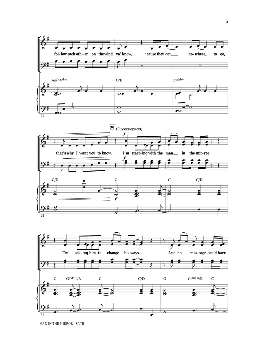 Man In The Mirror (arr. Ed Lojeski) 4-Part scores gallery preview page 4