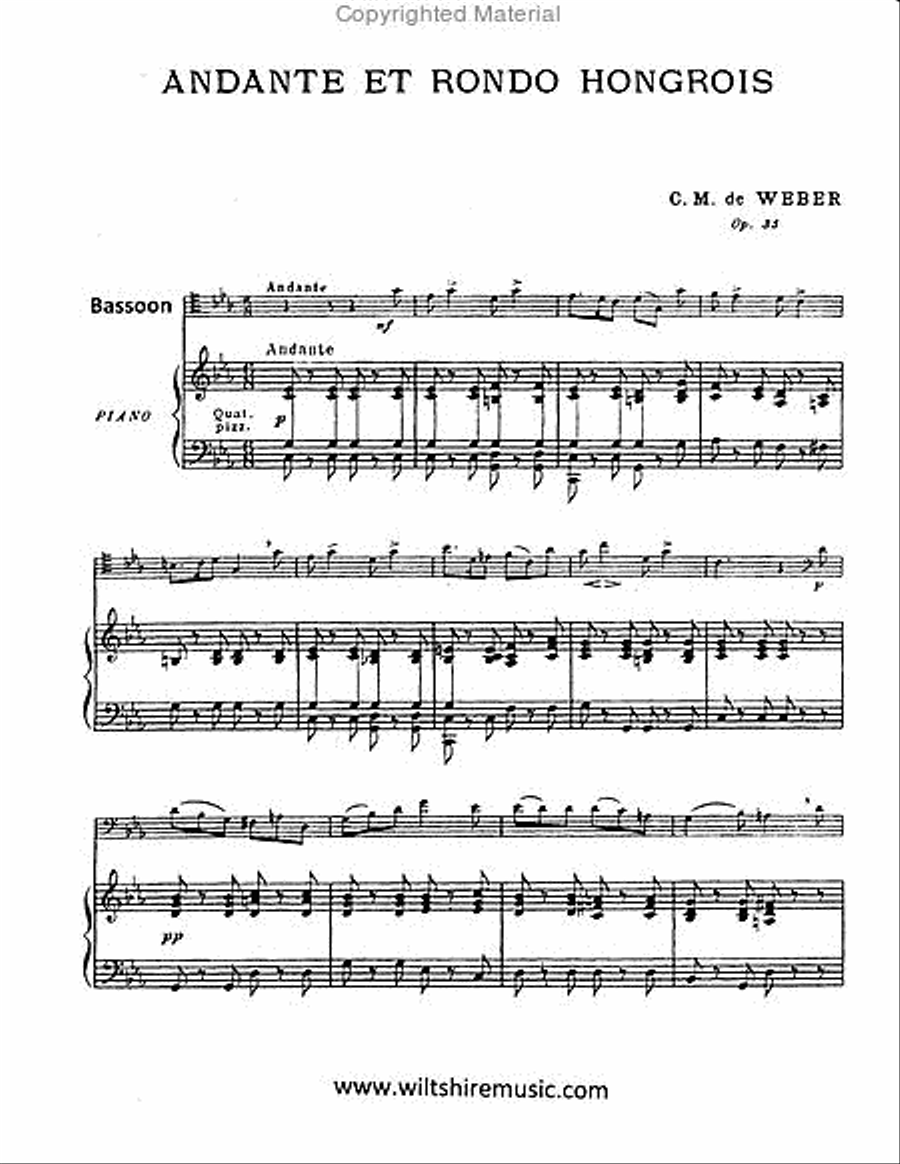 Andante et Rondo Hongrois ( Hungarian Andante & Rondo) Bassoon Solo scores gallery preview page 2