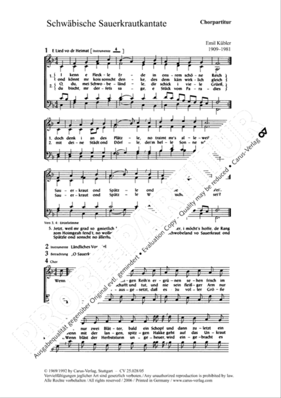 Sauerkrautkantate STB scores gallery preview page 2