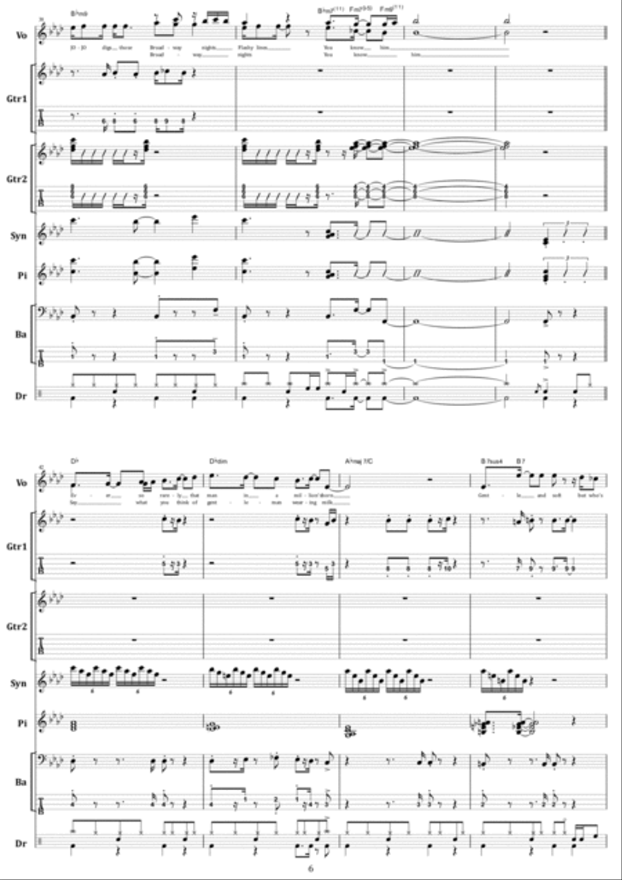 Jojo Jojo Piano, Vocal, Guitar scores gallery preview page 6