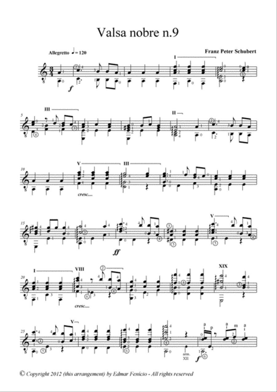 Valsa nobre n.9 Classical Guitar scores gallery preview page 2