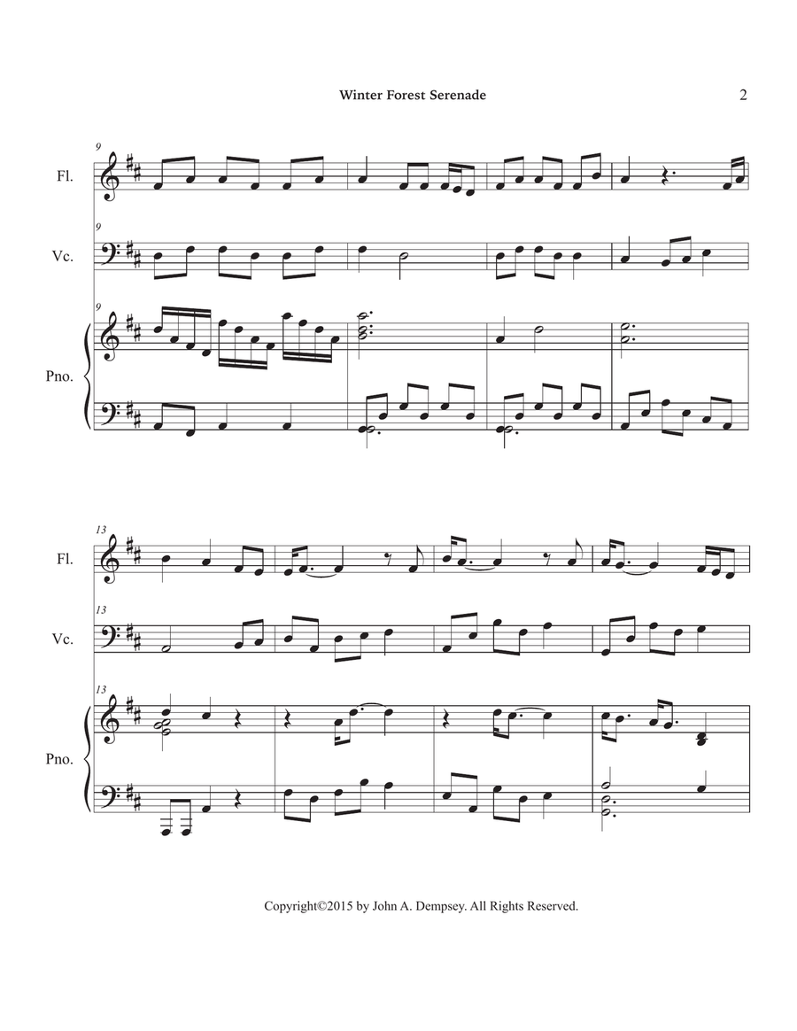 Winter Forest Serenade (Trio for Flute, Cello and Piano) Small Ensemble scores gallery preview page 6