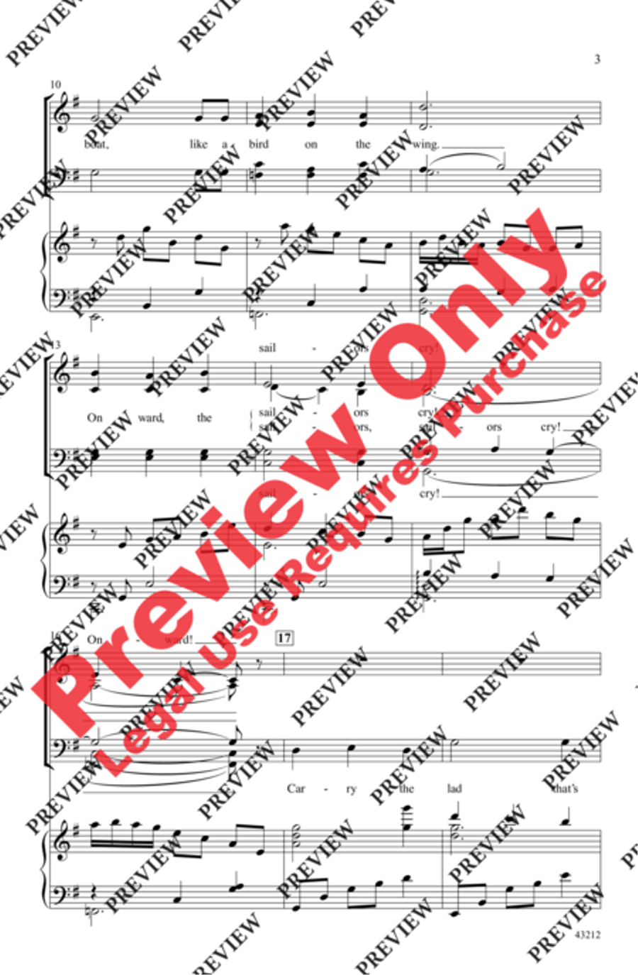 Over the Sea to Skye 4-Part scores gallery preview page 3