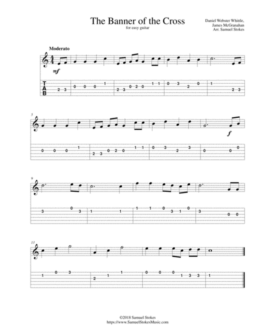 The Banner of the Cross - for easy guitar with TAB image number null