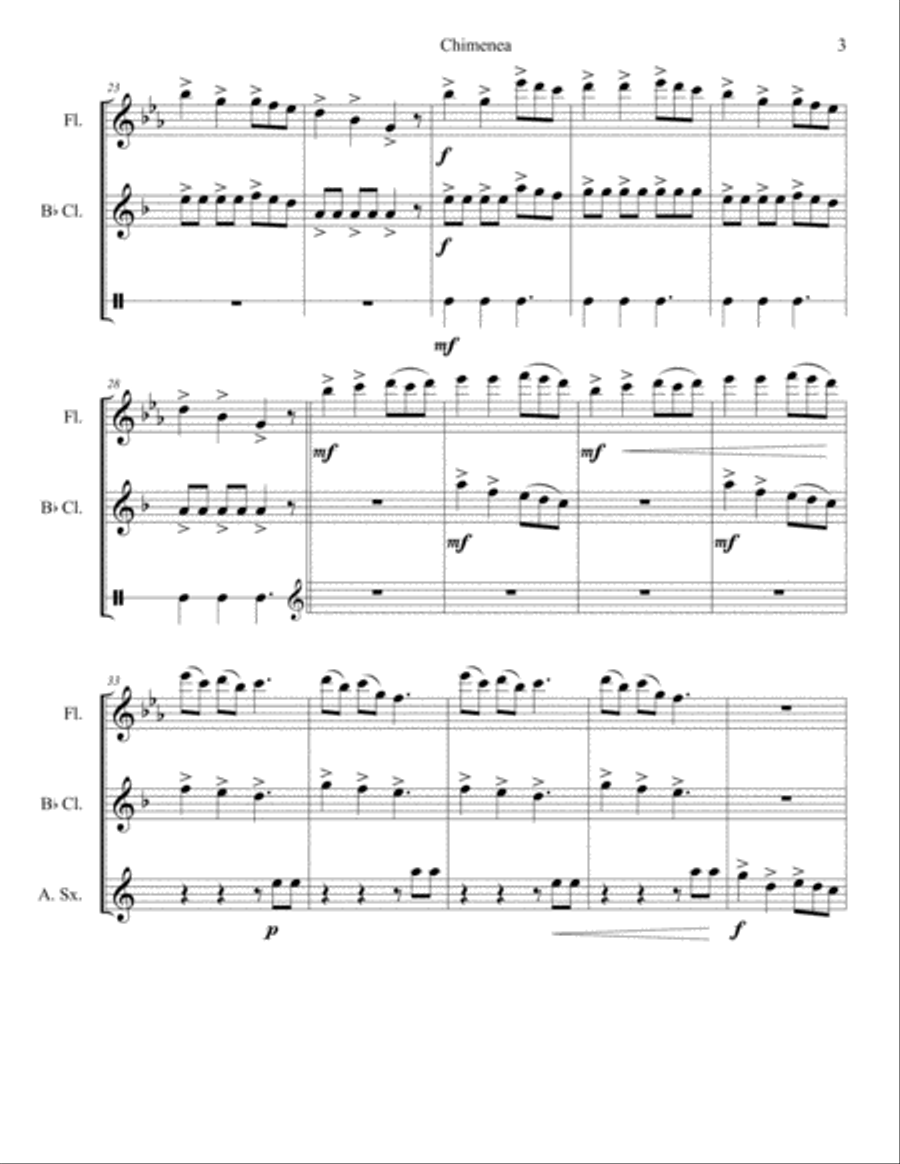 Chimenea Woodwind Trio scores gallery preview page 3