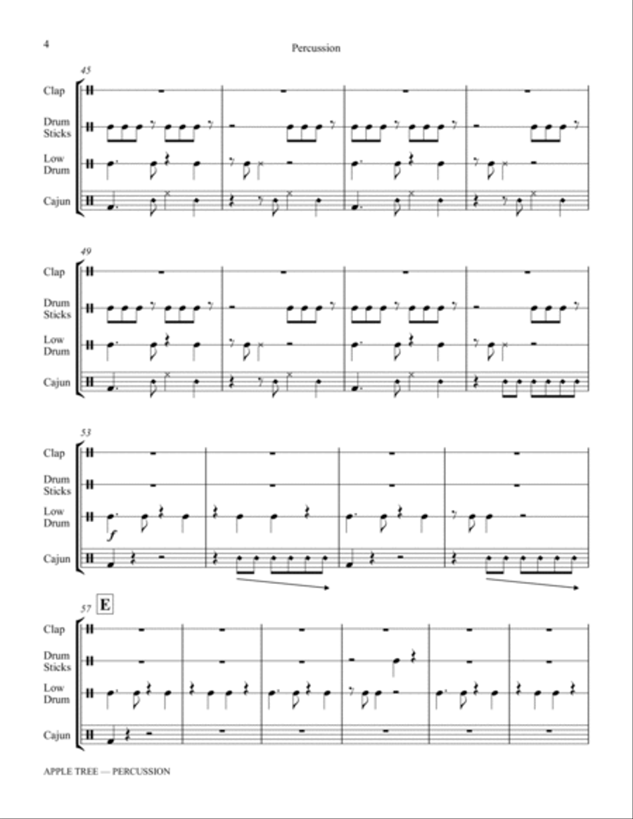 Apple Tree (arr. Katerina Gimon) - Aux Percussion Choir scores gallery preview page 4