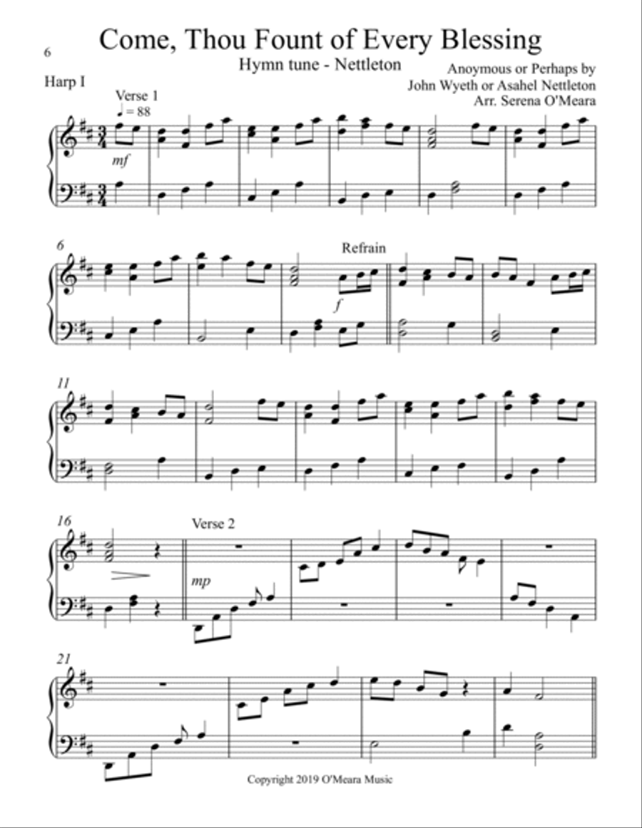 Come, Thou Fount of Every Blessing, Harp I image number null