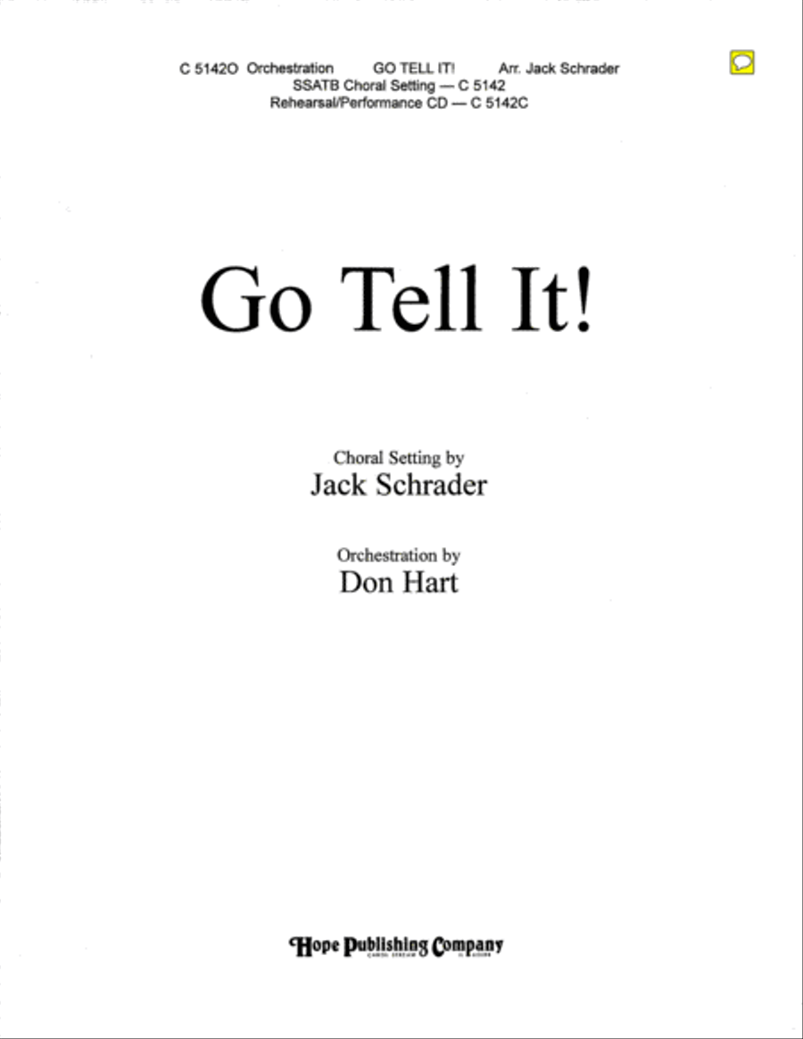 Go Tell It! SSATB scores gallery preview page 1