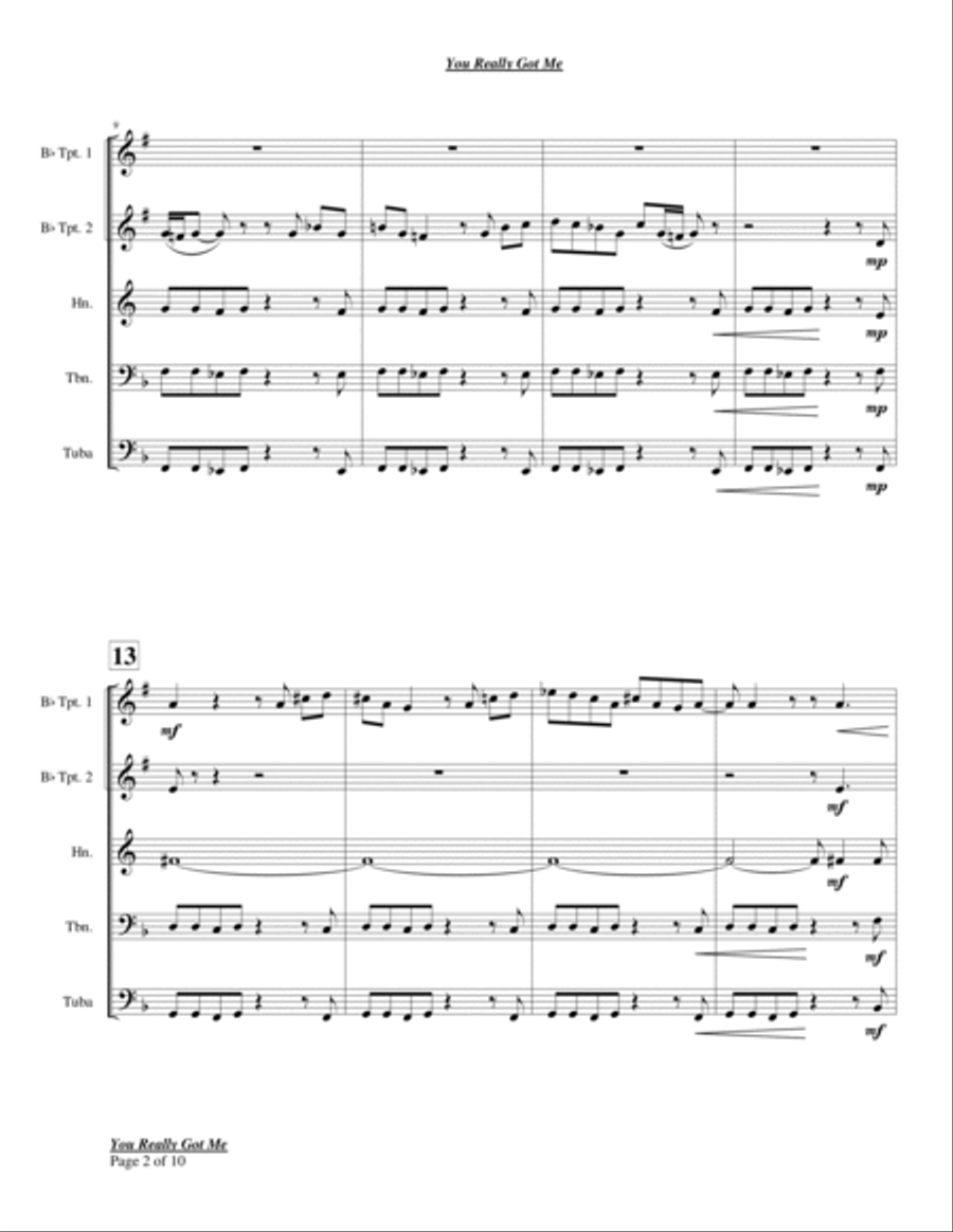 You Really Got Me You Really Got Me Chamber Music scores gallery preview page 2