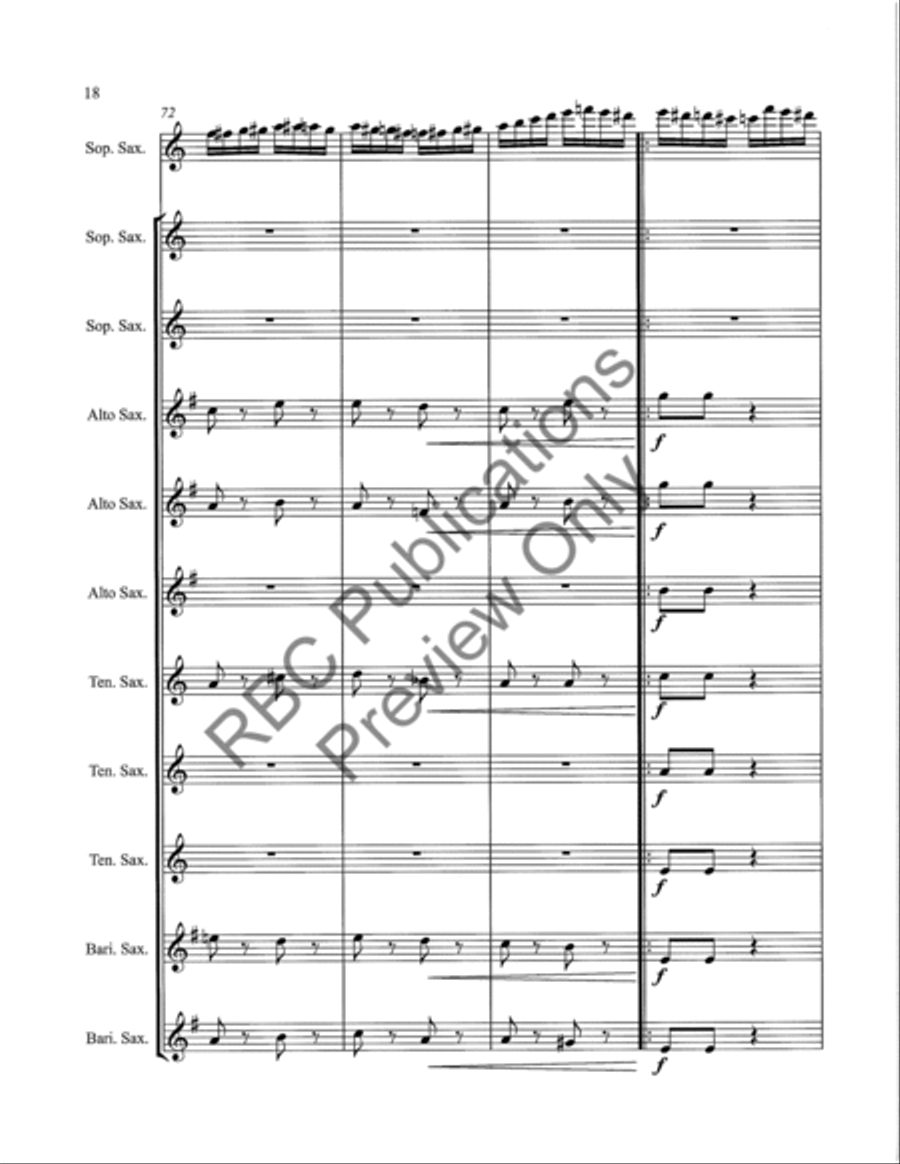 Flight Of The Bumble Bee Saxophone Choir Alto Saxophone scores gallery preview page 21