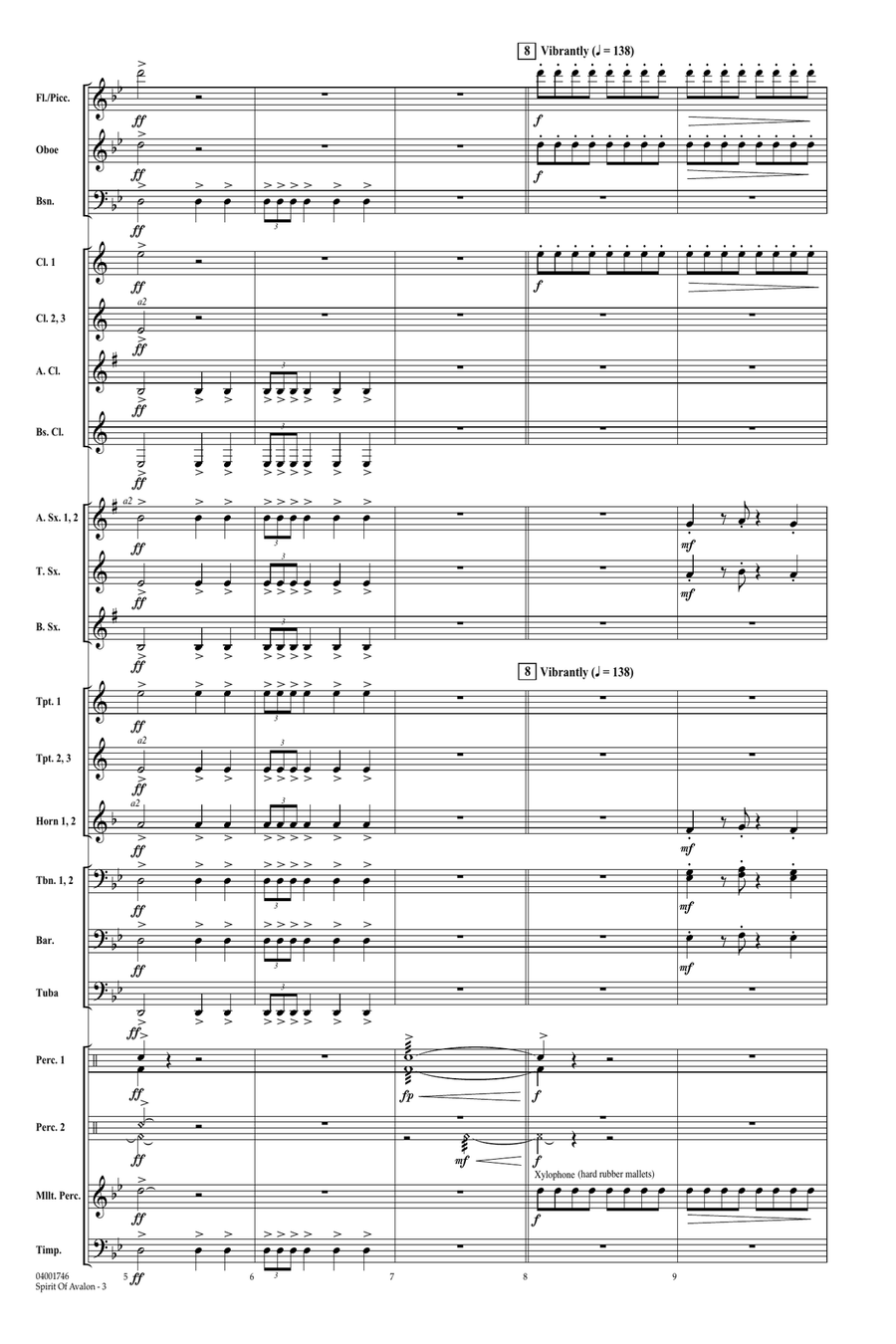 Spirit Of Avalon - Conductor Score (Full Score) Concert Band scores gallery preview page 3