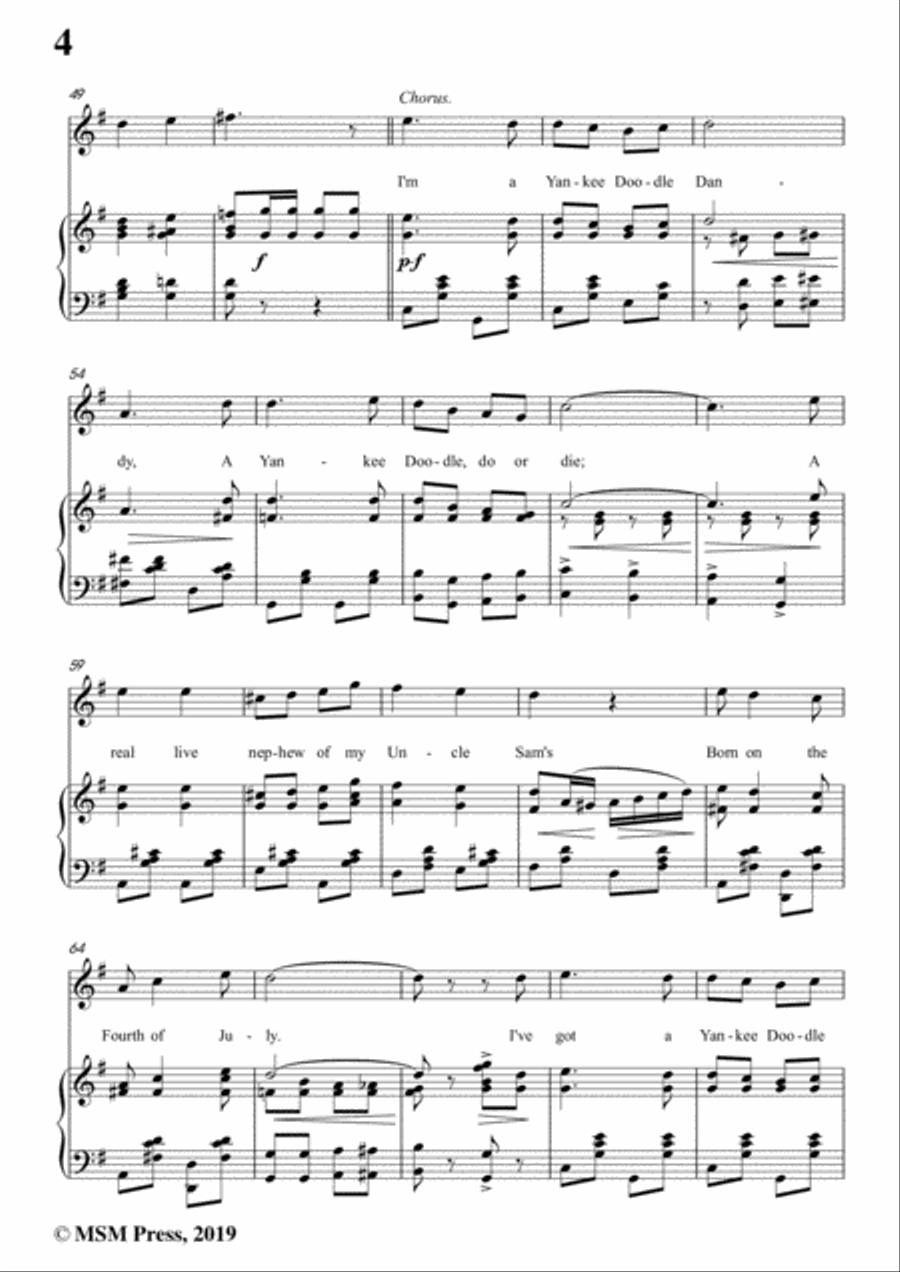 George M. Cohan-Yankee Doodle Boy,in G Major,for Voice&Piano Voice scores gallery preview page 6