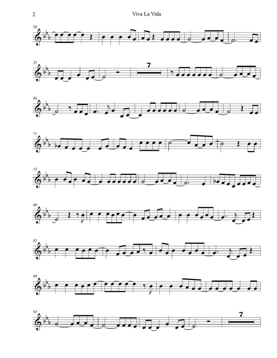 Viva La Vida Viva La Vida English Horn scores gallery preview page 2