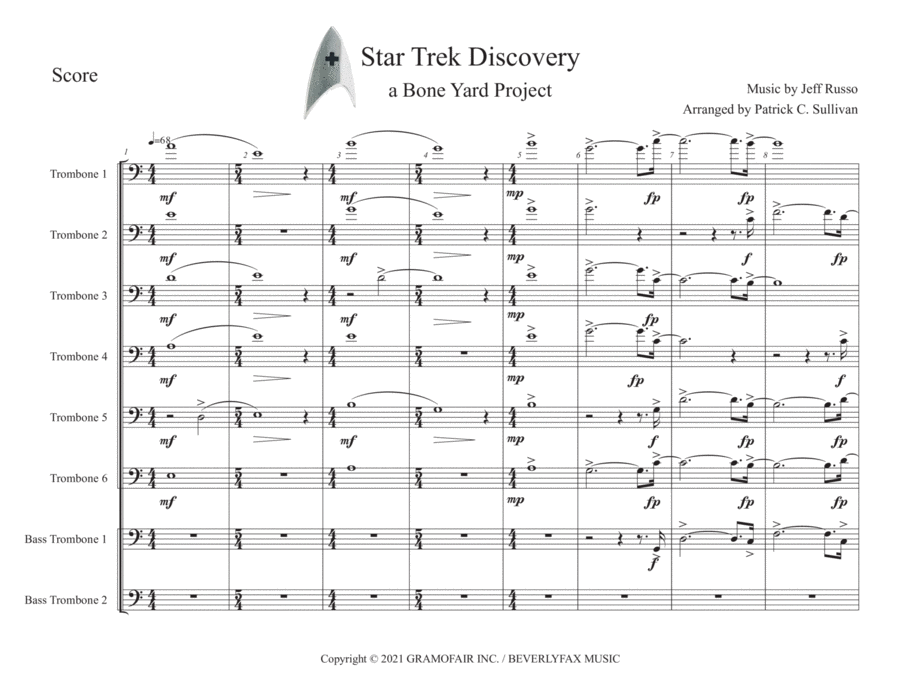 Star Trek: Discovery Main Title Large Ensemble scores gallery preview page 1