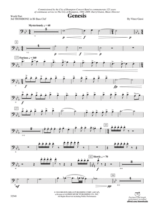 Genesis: (wp) 3rd B-flat Trombone B.C.