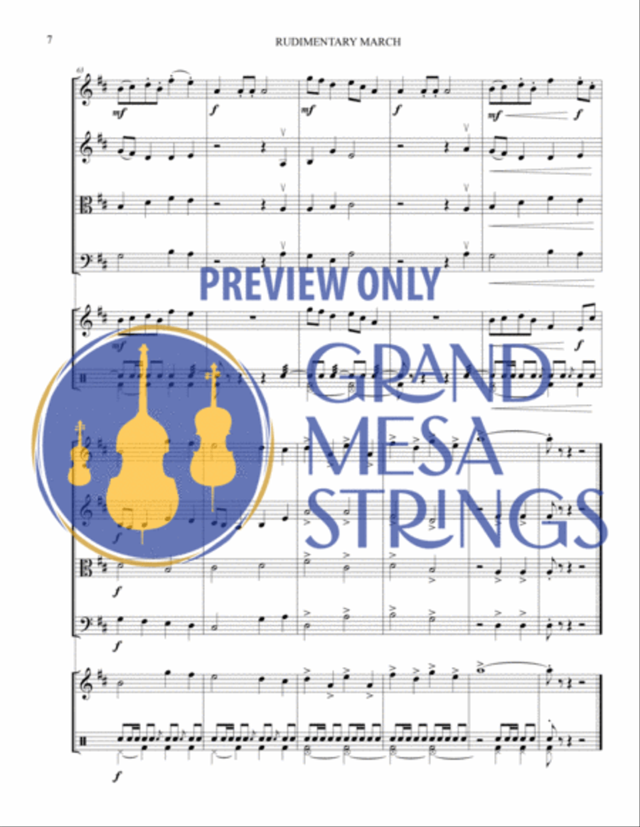 Rudimentary March String Orchestra scores gallery preview page 8