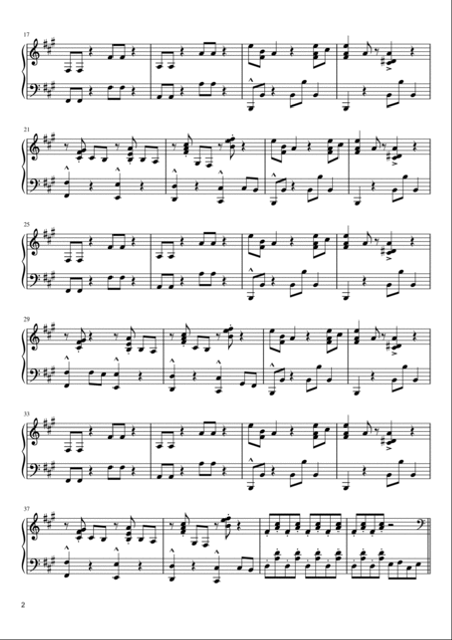 Harder, Better, Faster, Stronger Piano Solo scores gallery preview page 2