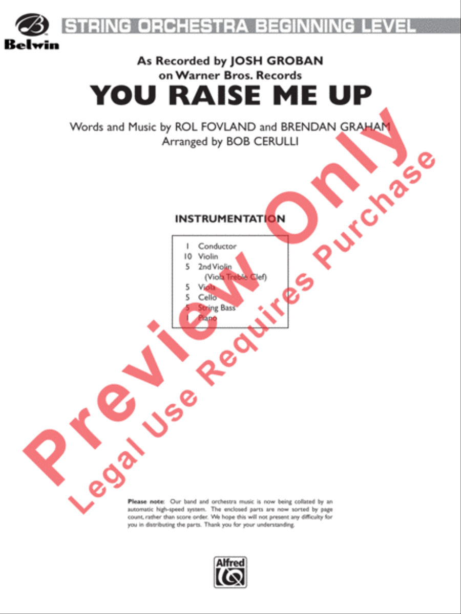 You Raise Me Up String Orchestra scores gallery preview page 2