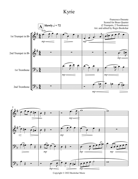Kyrie (Durante) (Brass Quartet - 2 Trp, 2 Trb)