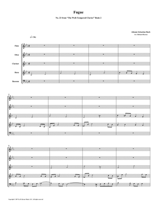 Fugue 23 from Well-Tempered Clavier, Book 2 (Woodwind Quintet)