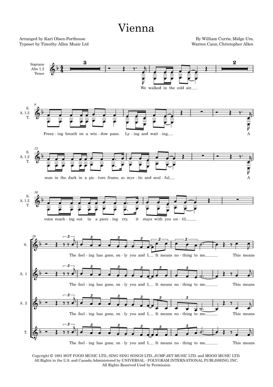 Vienna Vienna 4-Part scores gallery preview page 1