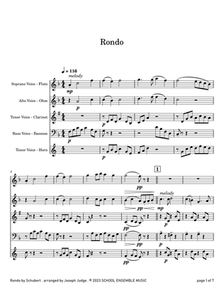 Rondo by Schubert for Woodwind Quartet in Schools