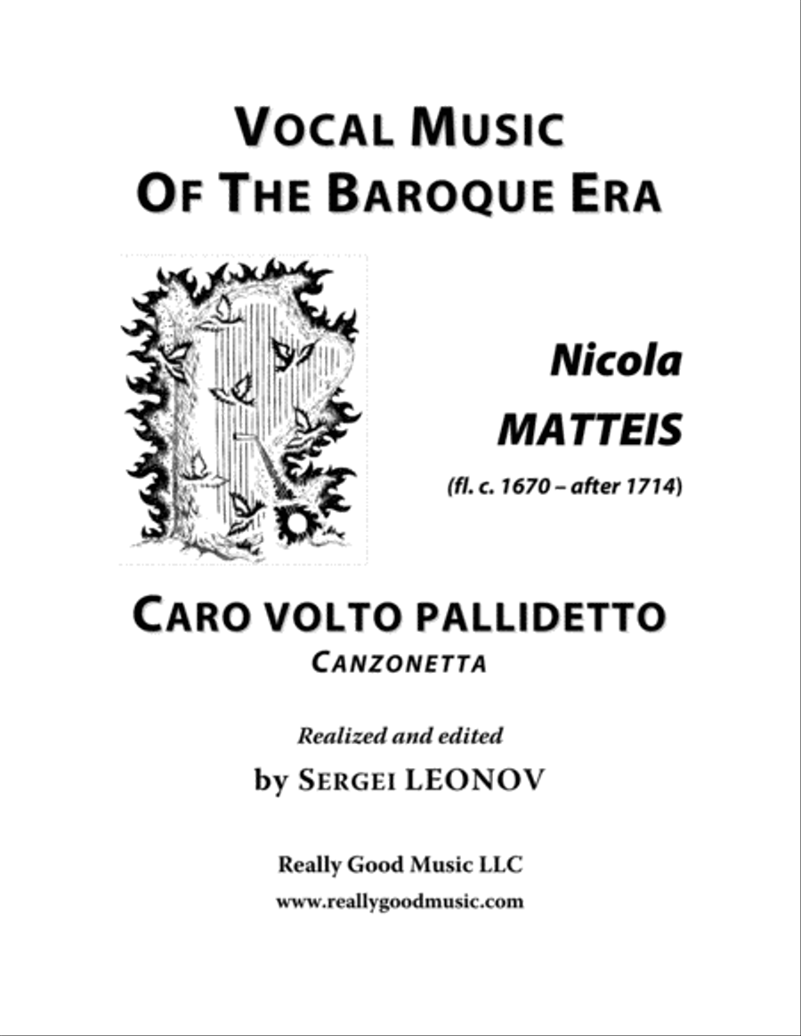 MATTEIS Nicola: Caro volto pallidetto, canzonetta, arranged for Voice and Piano (E minor) 2-Part - Digital Sheet Music