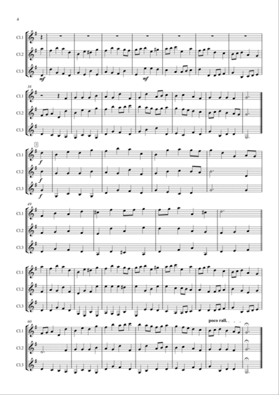 Handel: 5 Movements from the Water Music and Royal Fireworks Music - clarinet trio Clarinet Trio scores gallery preview page 4