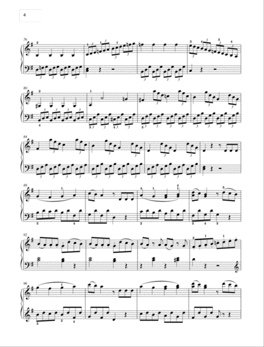Easy Sonata G major Piano Solo scores gallery preview page 4