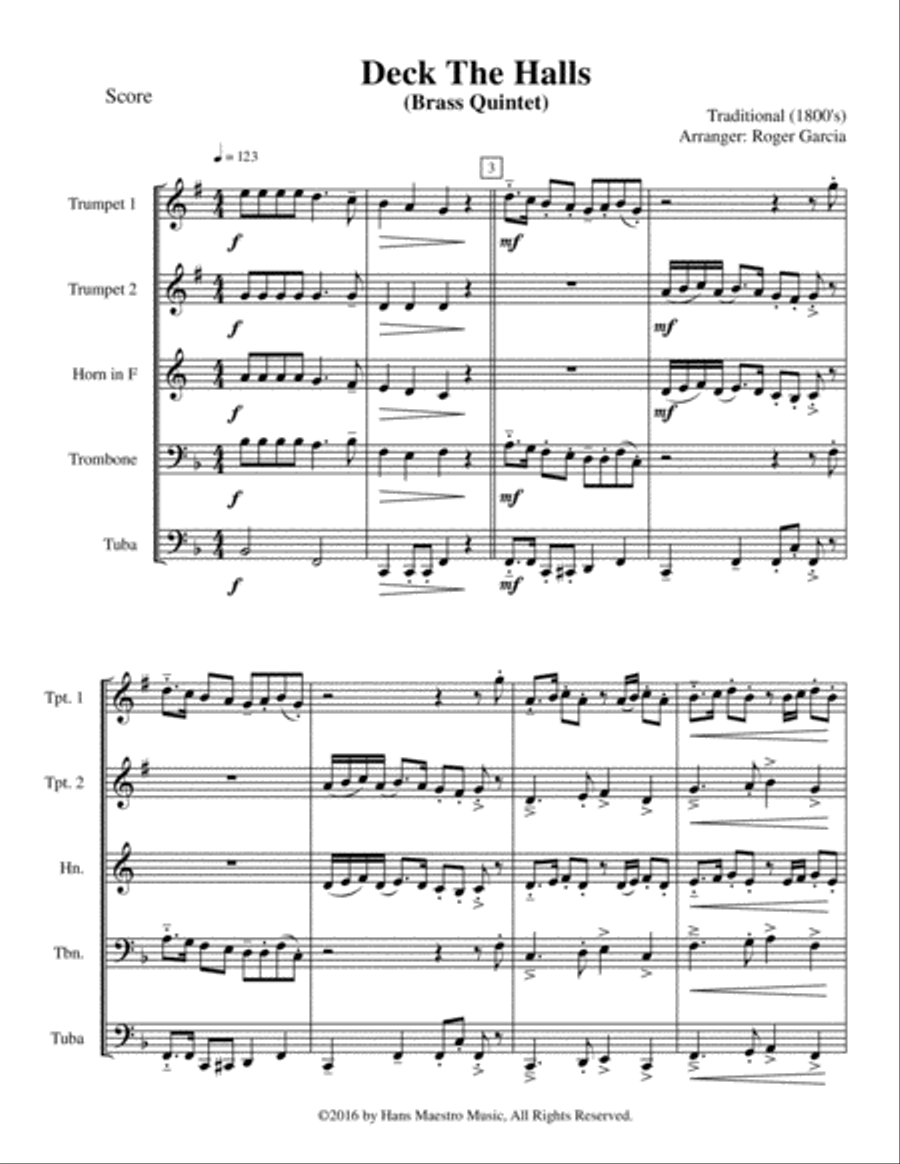 Deck The Halls Brass Ensemble scores gallery preview page 2