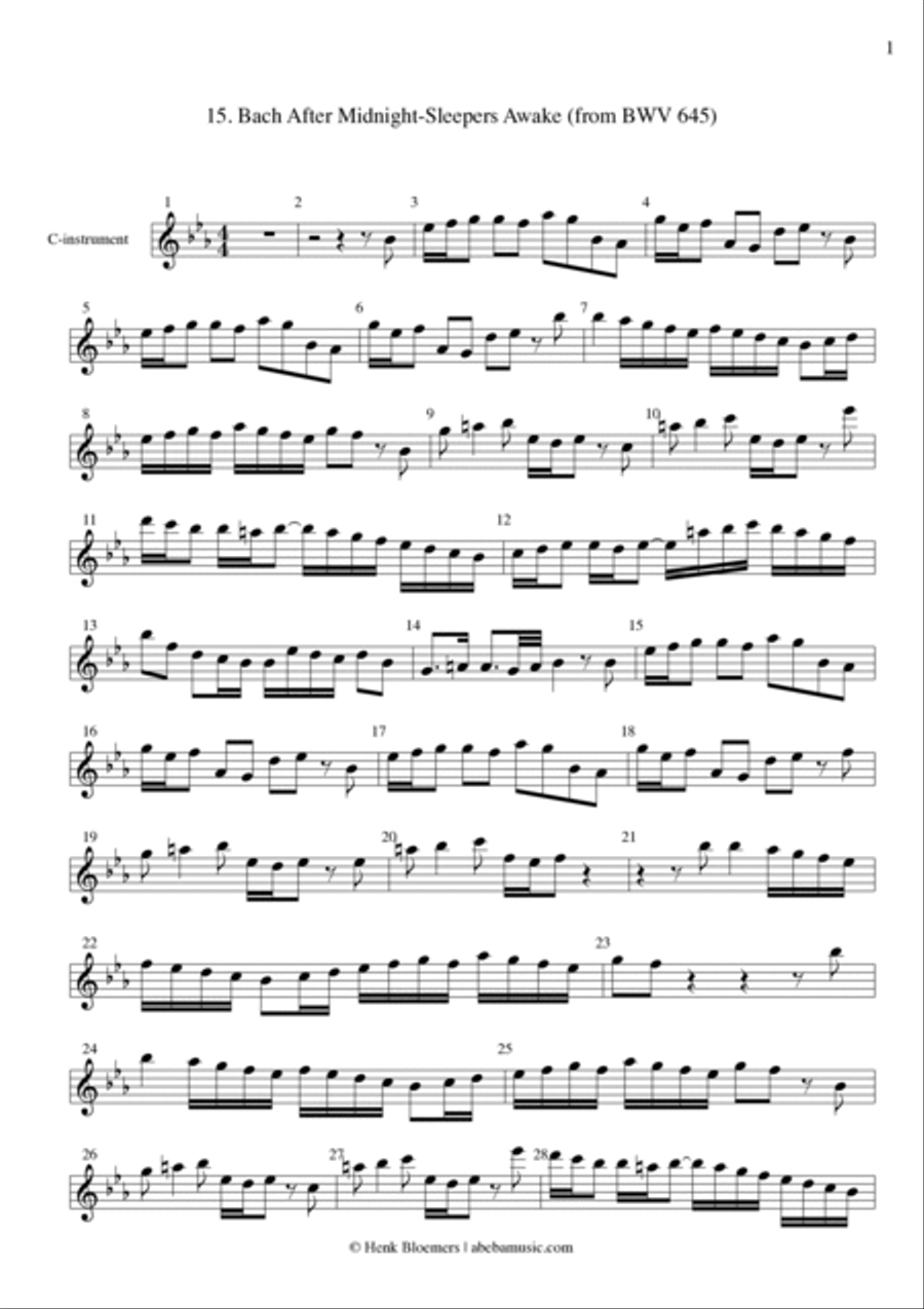 Sleepers Awake from Bach BWV 645 Small Ensemble scores gallery preview page 3