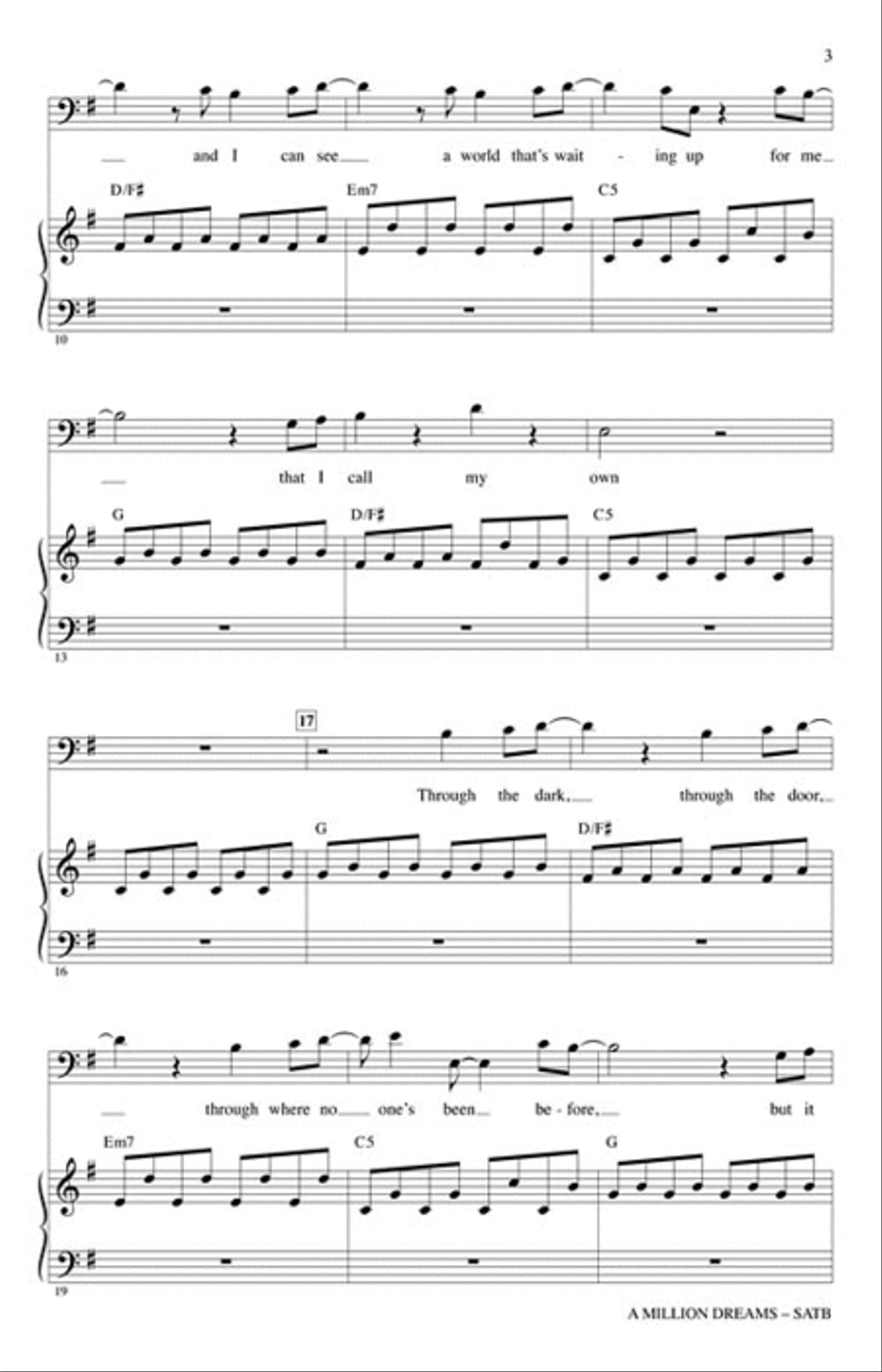 A Million Dreams 4-Part scores gallery preview page 3