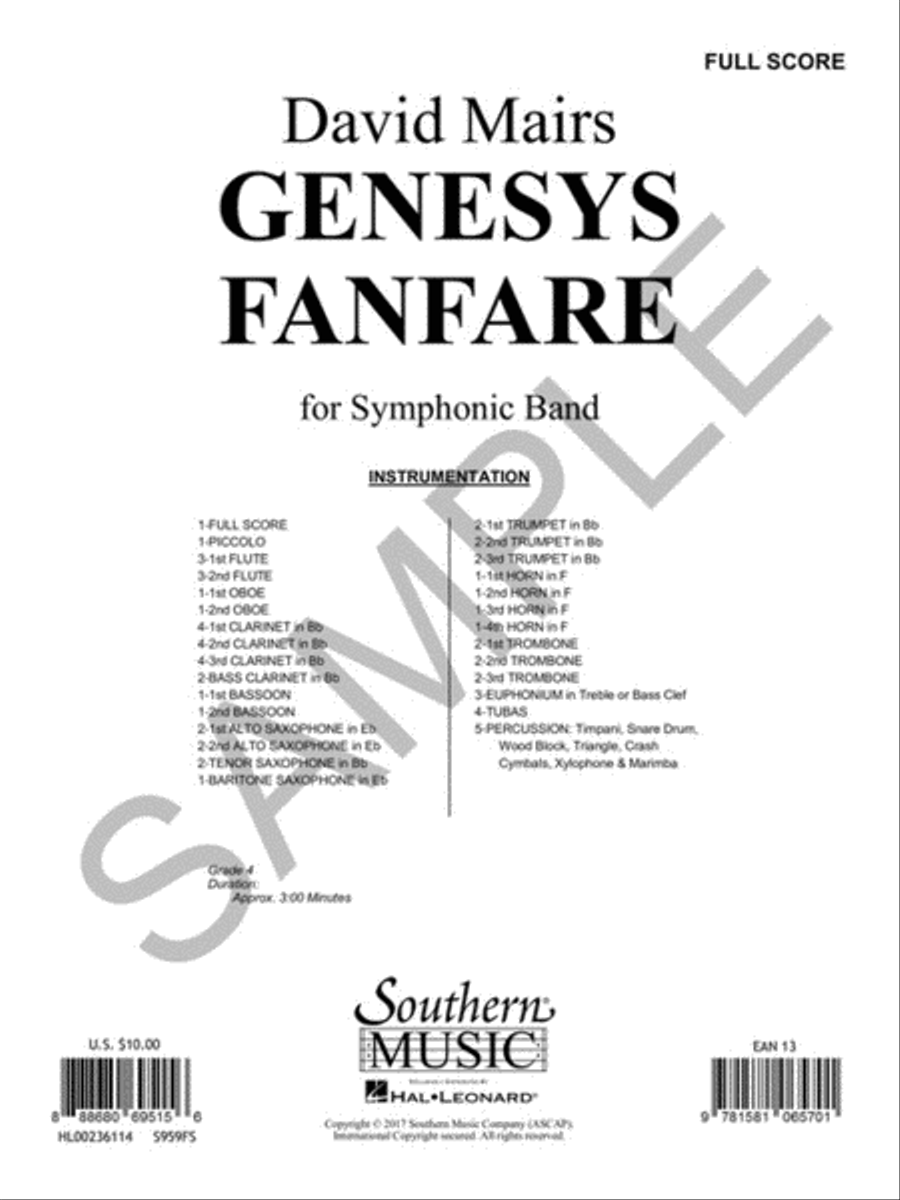 Genesys Fanfare Genesys Fanfare Concert Band scores gallery preview page 2