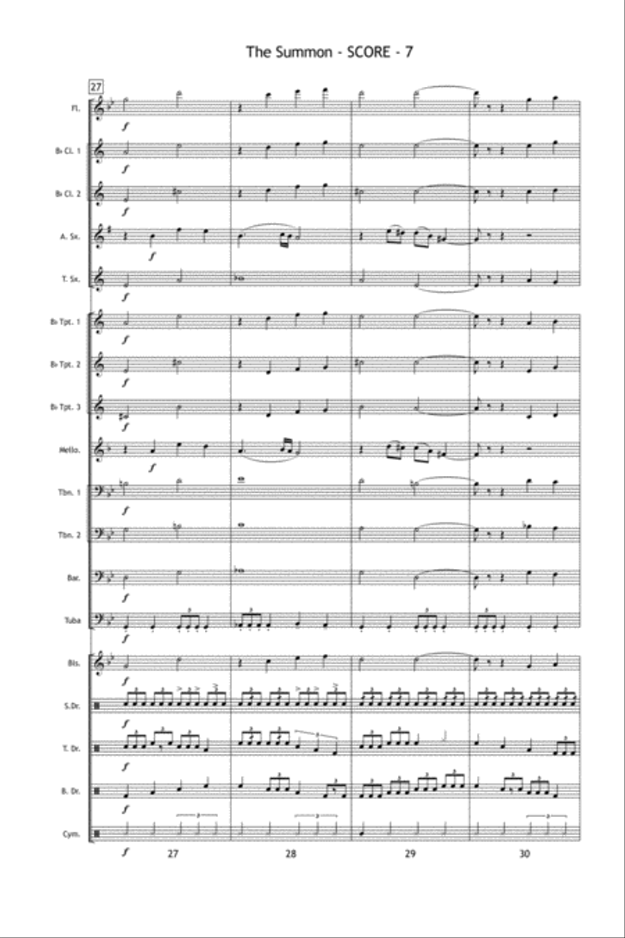 The Summon Marching Band scores gallery preview page 8
