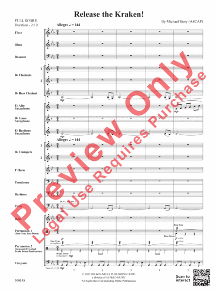 Release the Kraken! Release the Kraken! Concert Band scores gallery preview page 4