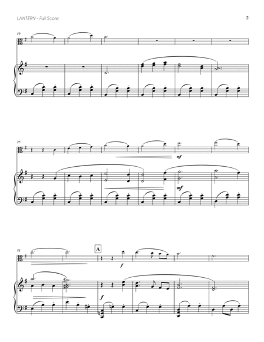 Lantern (from DELTARUNE) (for Solo Viola with Piano Accompaniment) Piano Accompaniment scores gallery preview page 3
