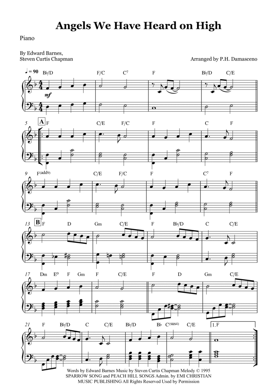 Angels We Have Heard On High Piano Solo scores gallery preview page 1