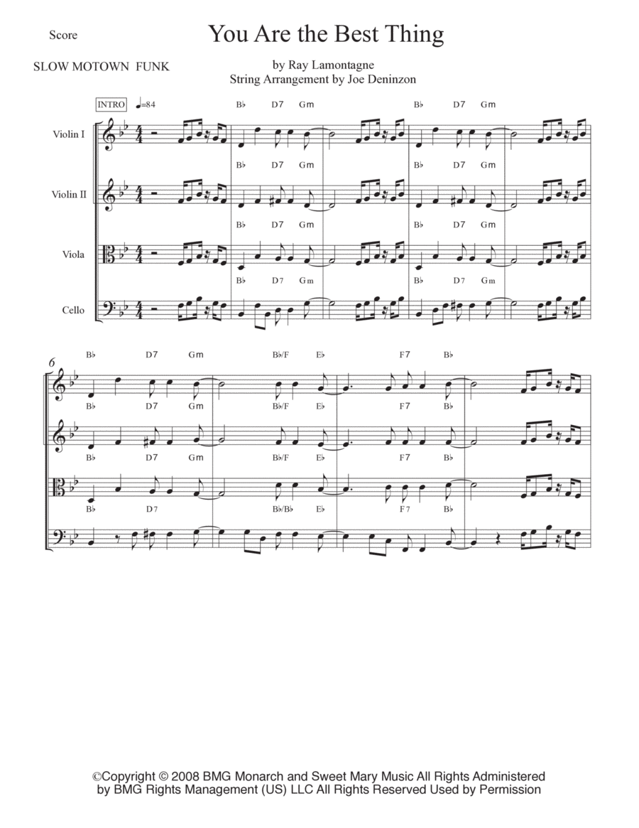 You Are The Best Thing You Are The Best Thing String Quartet scores gallery preview page 1
