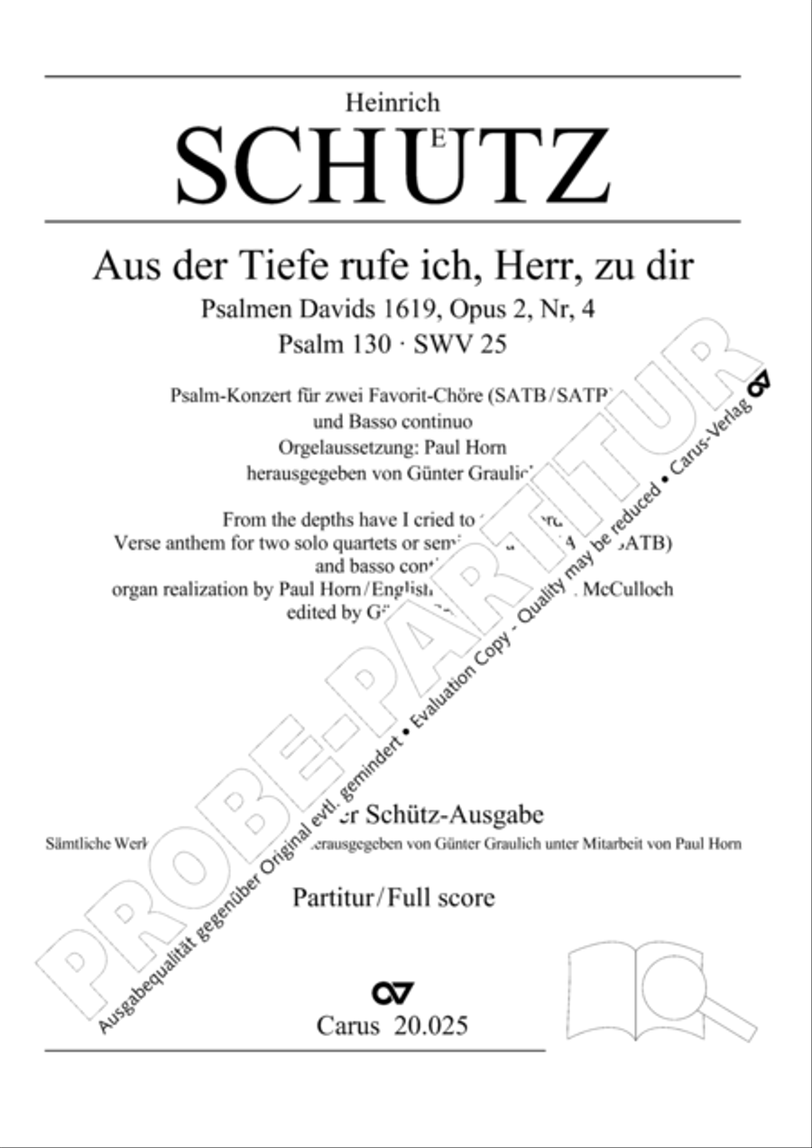 From the deep, cried I (Aus der Tiefe ruf ich) 4-Part scores gallery preview page 2