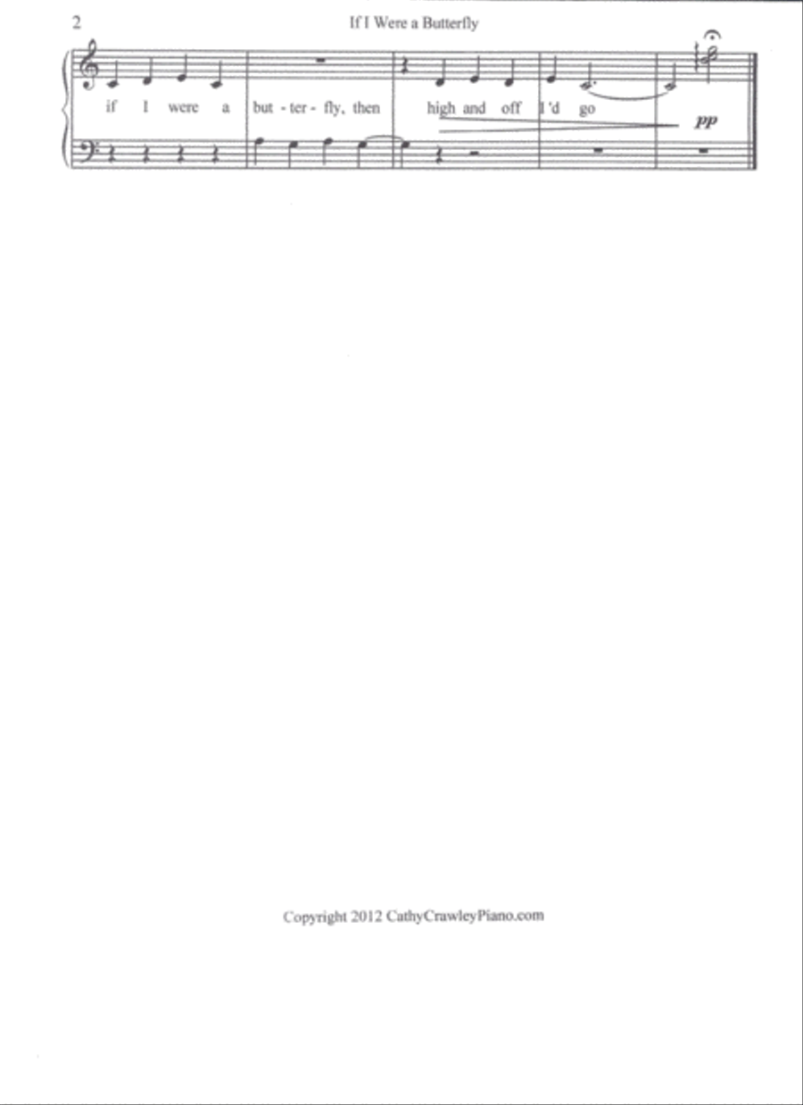 If I were a butterfly Easy Piano scores gallery preview page 2